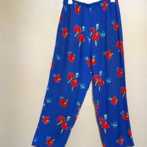 Vintage 1980s Adriana Bermani Sport royal blue rayon pants, sz M